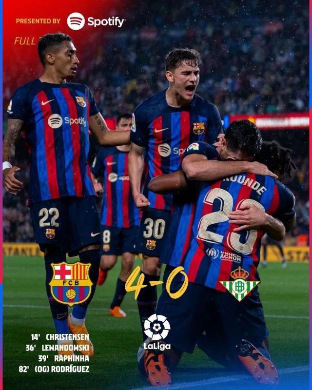 开云在线直播-【西甲】拉菲传射15岁小将替补首秀，巴萨4比0贝蒂斯